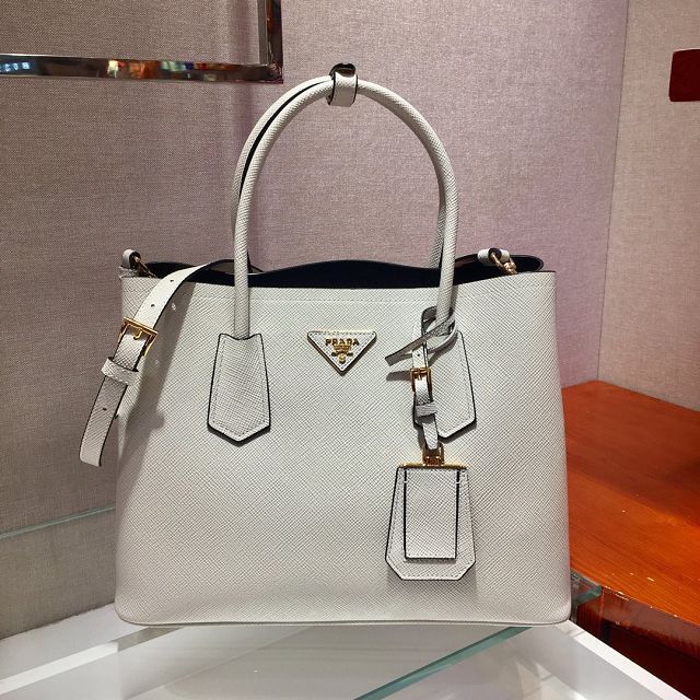 Prada original saffiano calfskin galleria large bag 1BG775 white