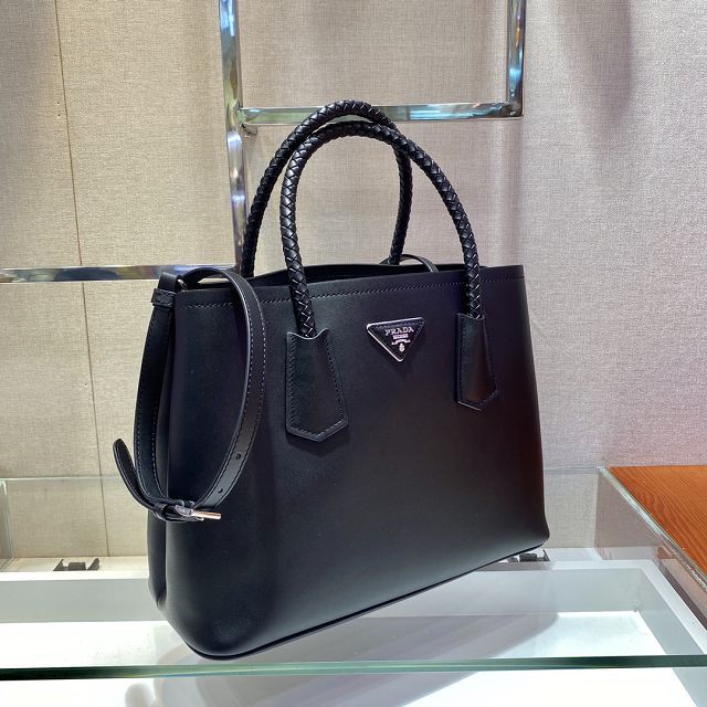 Prada original soft calfskin galleria large bag 1BG775 black