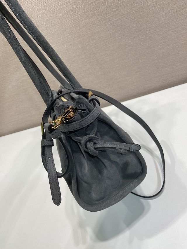 Prada original suede bonnie medium tote bag 1BA426 grey