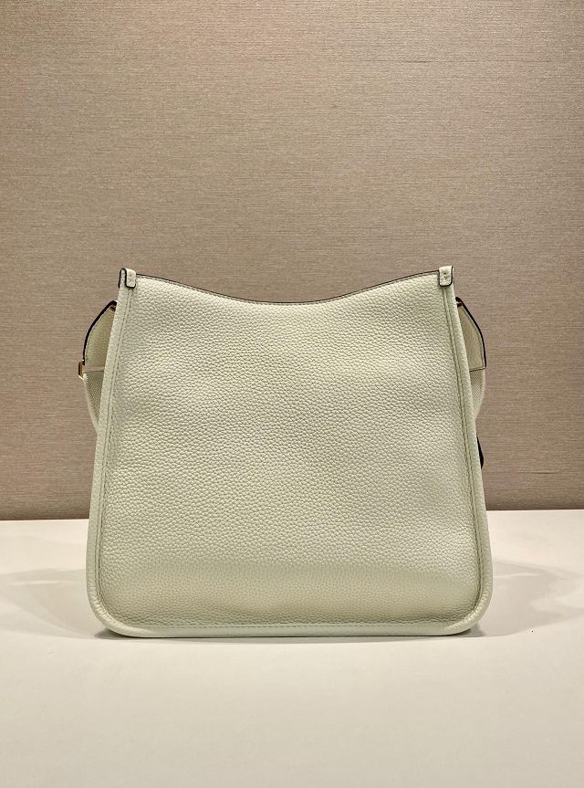 Prada original calfskin large shoulder bag 1BC073 white