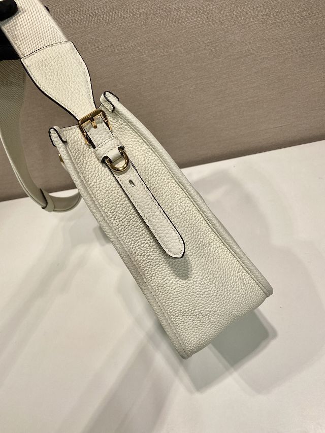 Prada original calfskin large shoulder bag 1BC073 white