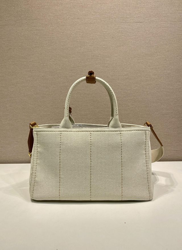 Prada original canvas jardiniere medium handbag 1BG554 white