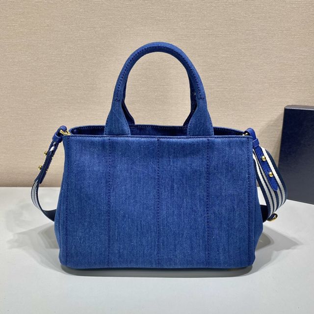 Prada original canvas jardiniere medium handbag 1BG439 blue