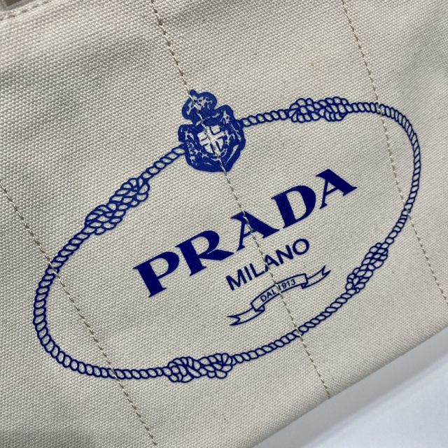 Prada original canvas jardiniere medium handbag 1BG439 white