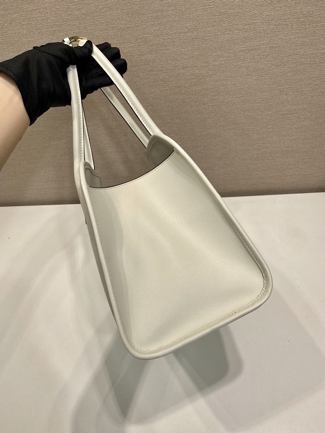 Prada original canvas top handle bag 1BG572 white