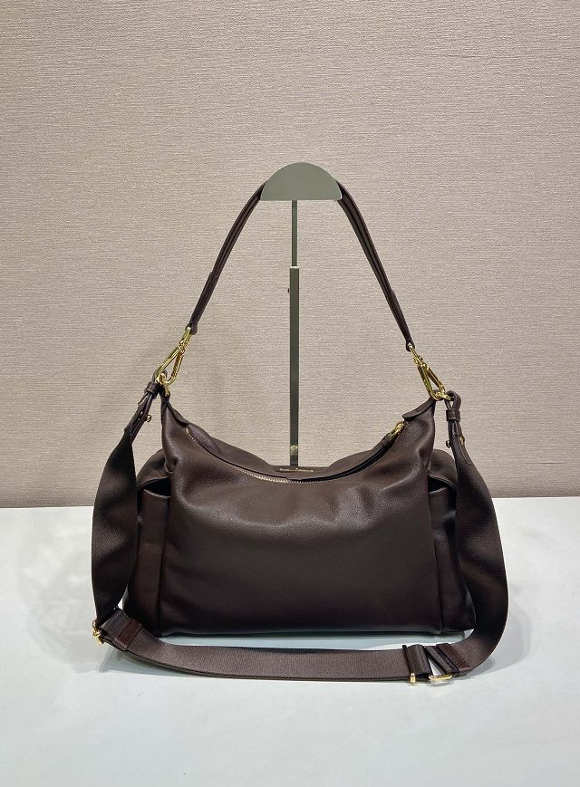 Prada original lambskin explore shoulder bag 1BC264 sienna