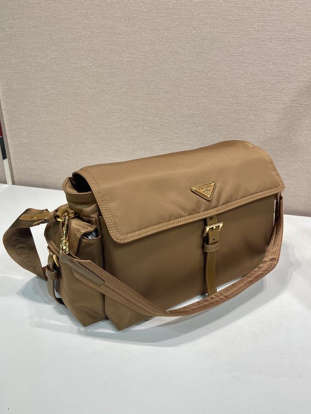 Prada original nylon explore large shoulder bag 1BD391 brown