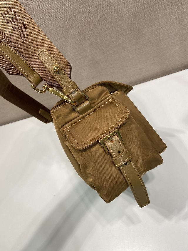 Prada original nylon explore medium shoulder bag 1BD394 brown