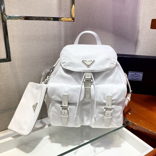 Prada original nylon medium backpack 1BZ811 white