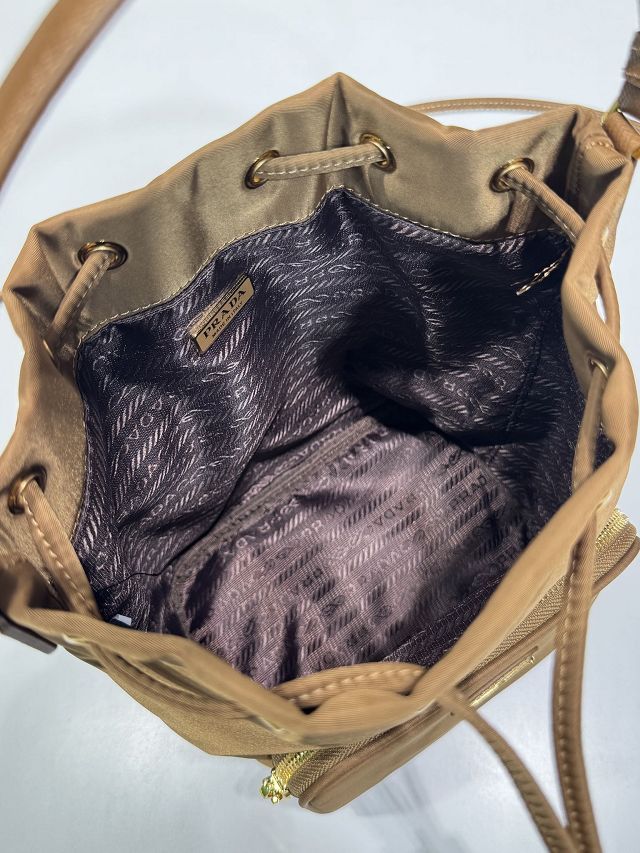 Prada original nylon mini backpack 1BH038 brown
