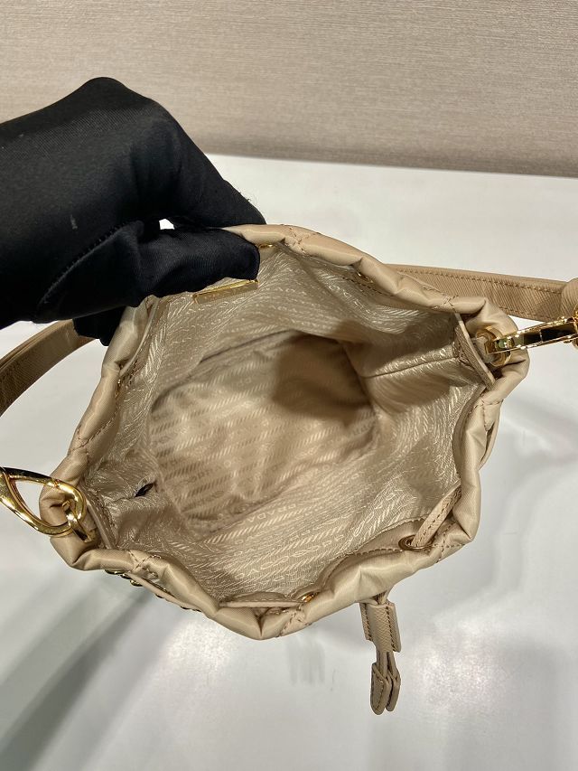 Prada original nylon mini backpack 1BH038A beige