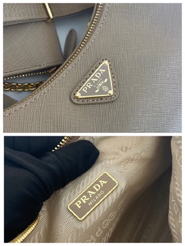 Prada original saffiano calfskin re-edition 2005 hobo bag 1BH204 apricot