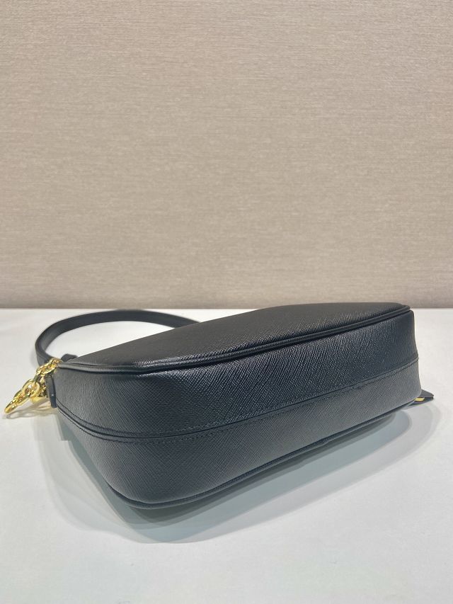 Prada original saffiano calfskin re-edition mini bag 1BC204 black