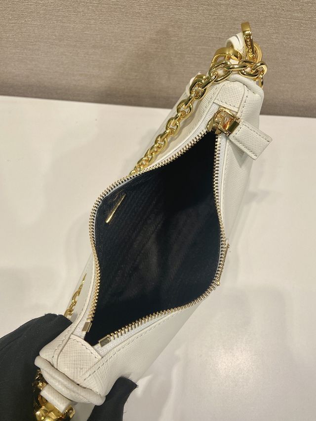 Prada original saffiano calfskin re-edition mini bag 1BC204 white