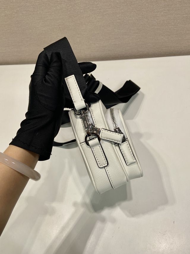 Prada original saffiano calfskin small shoulder bag 2VH170 white