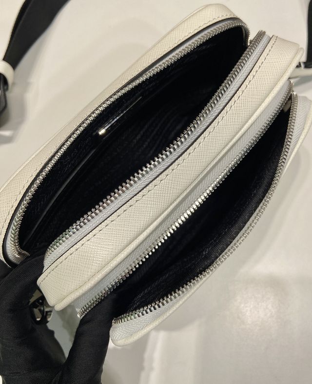 Prada original saffiano calfskin small shoulder bag 2VH170 white