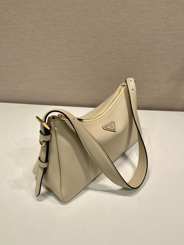 Prada original soft calfskin aimee medium shoulder bag 1BC229 beige