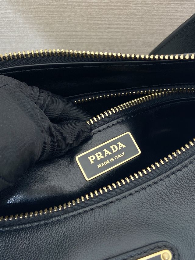 Prada original soft calfskin aimee medium shoulder bag 1BC229 black