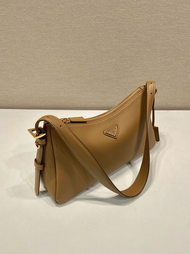 Prada original soft calfskin aimee medium shoulder bag 1BC229 caramel