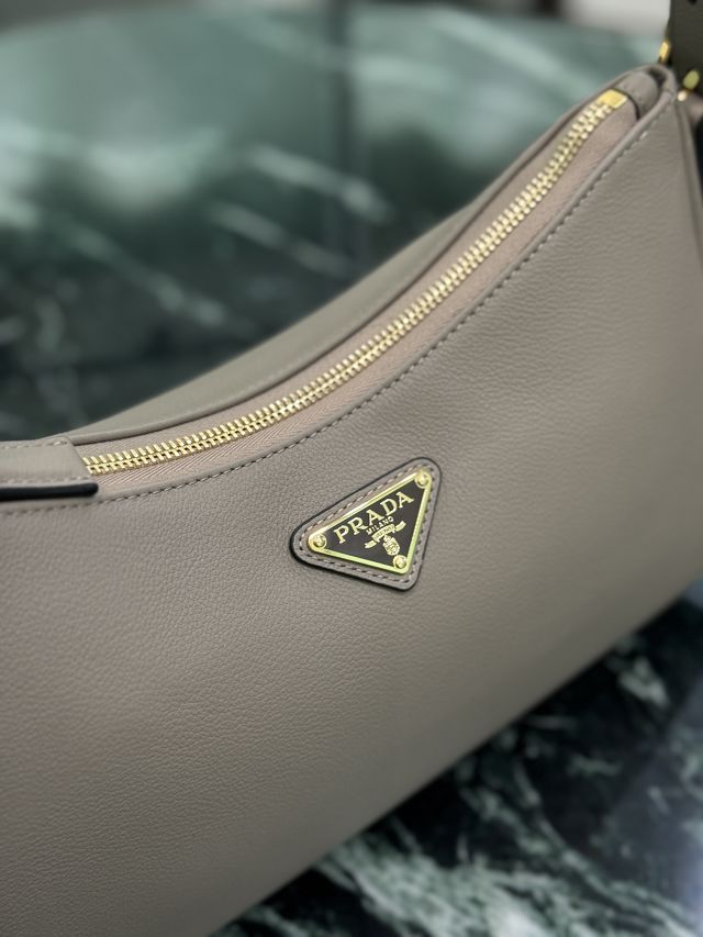 Prada original soft calfskin aimee medium shoulder bag 1BC229 grey