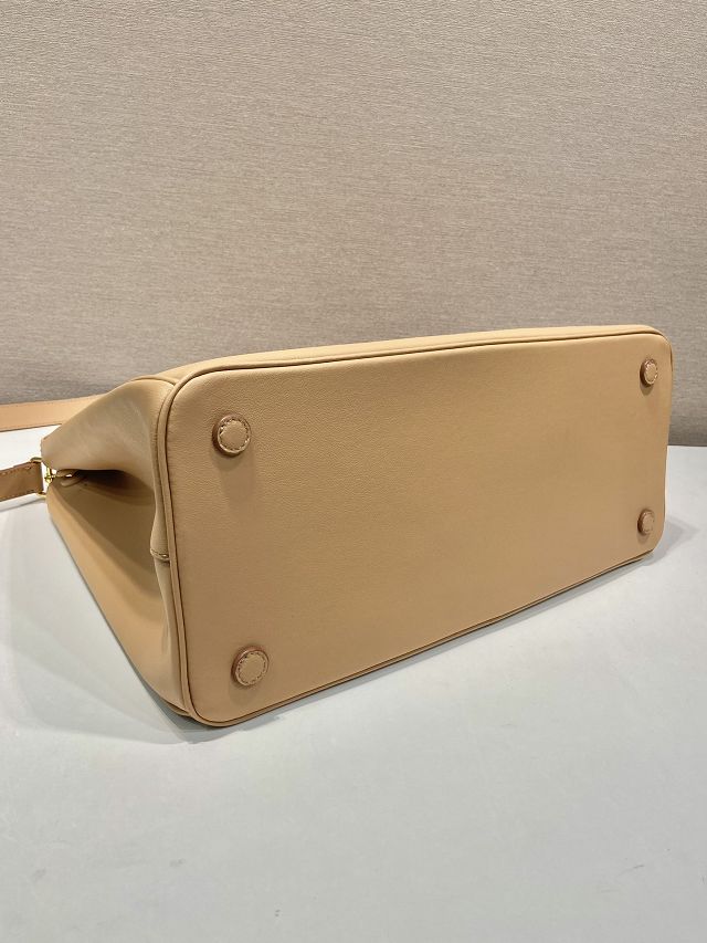 Prada original soft calfskin galleria maxi bag 1BA802 natural