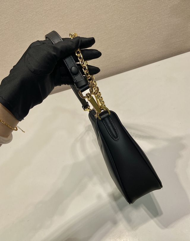 Prada original soft calfskin re-edition mini bag 1BC204 black