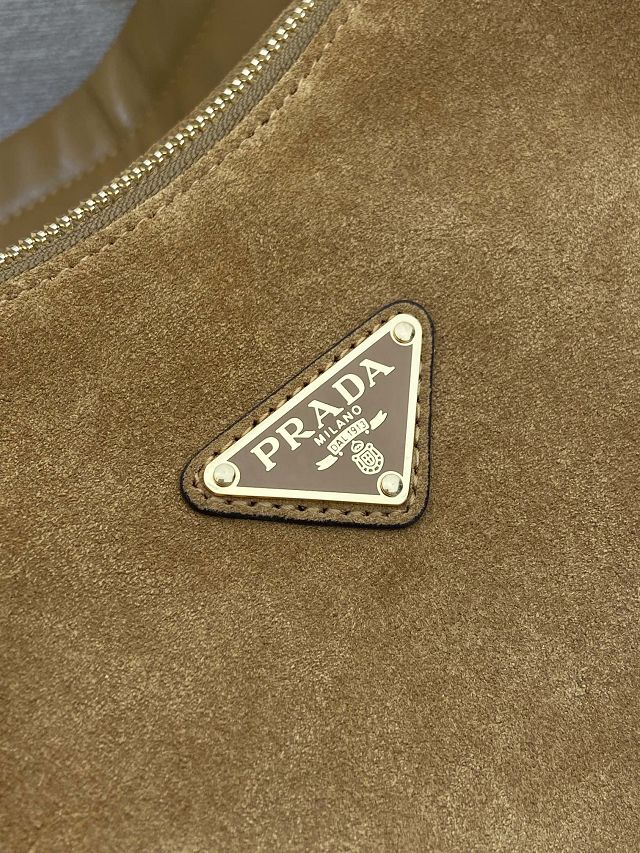 Prada original suede explore shoulder bag 1BC264 caramel