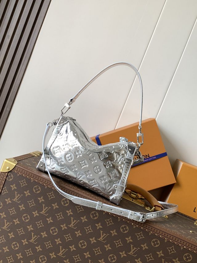 Louis vuitton original miroir canvas side trunk MM M26223 silver