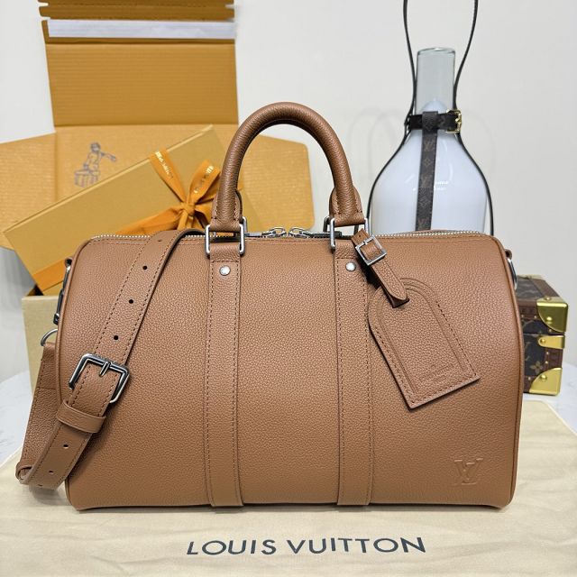 Louis vuitton original calfskin keepall 35 M25980 brown