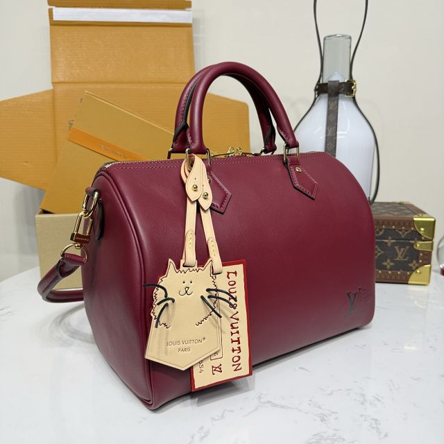 Louis vuitton original calfskin speedy soft 30 M25766 bordeaux