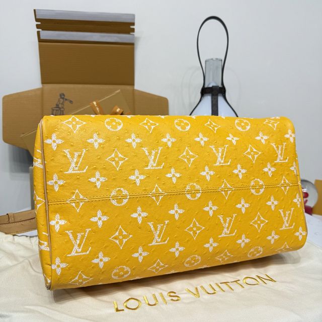 Louis vuitton original ostrich calfskin speedy P9 40 N85703 yellow