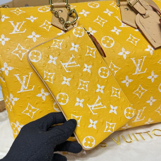 Louis vuitton original ostrich calfskin speedy P9 40 N85703 yellow