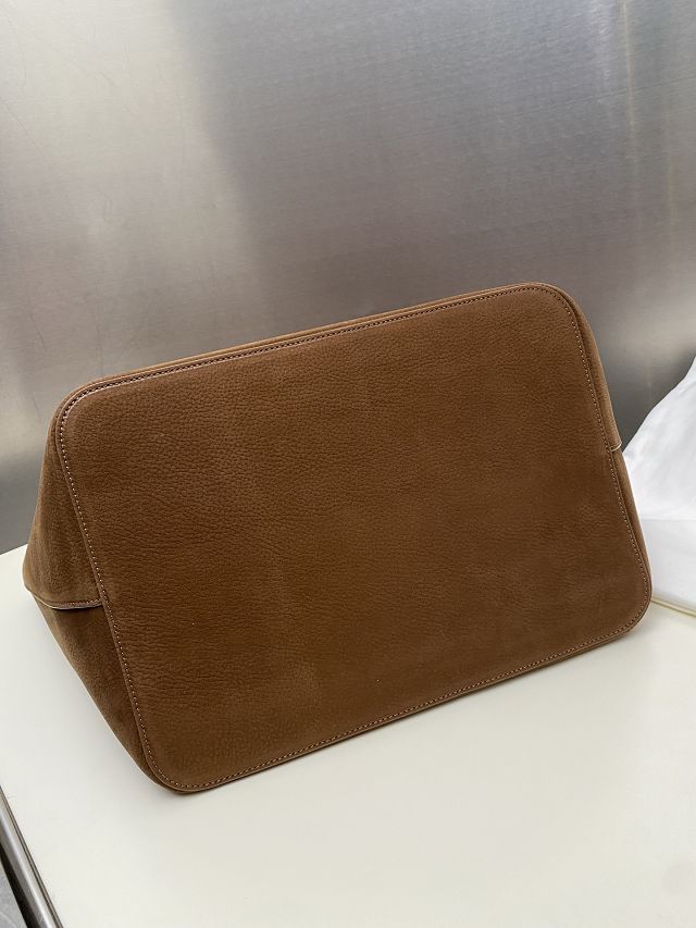 Alaia original nubuck calfskin cabas bag AL0010 brown