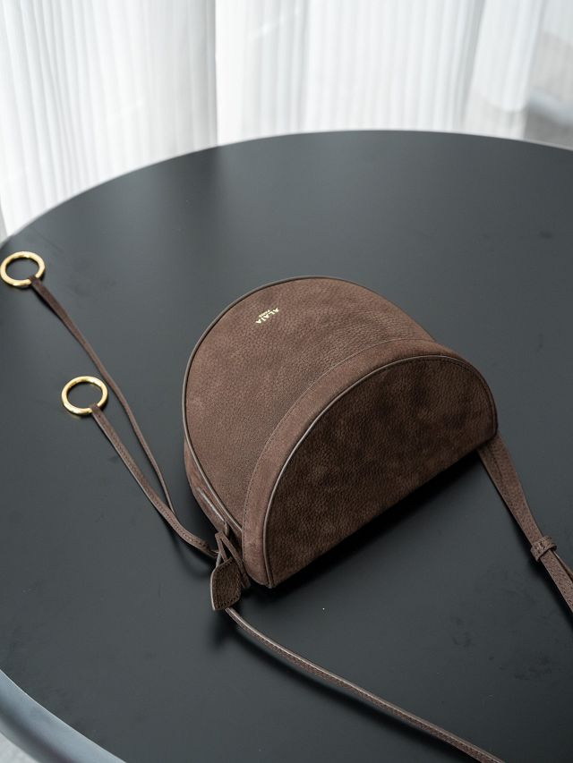 Alaia original nubuck calfskin hip bag AL0001 dark brown