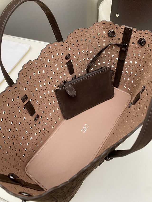 Alaia original nubuck calfskin mina 28 bag AL0002 dark brown