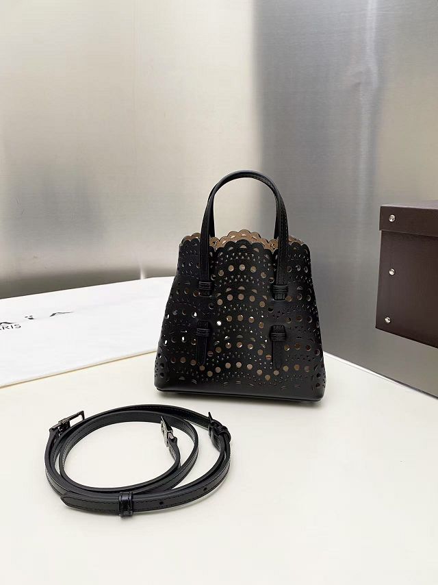 Alaia original vienne wave calfskin mina 16 bag AL0005 black