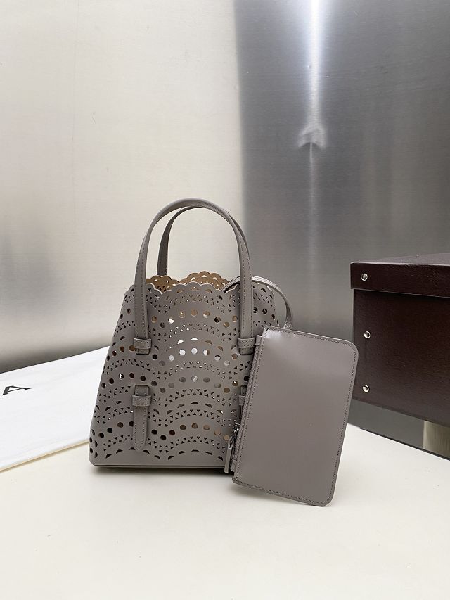 Alaia original vienne wave calfskin mina 20 bag AL0004 grey