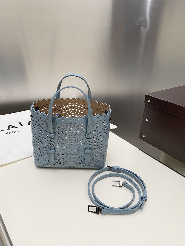 Alaia original vienne wave calfskin mina 20 bag AL0004 light blue