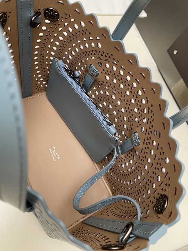 Alaia original vienne wave calfskin mina 20 bag AL0004 light blue