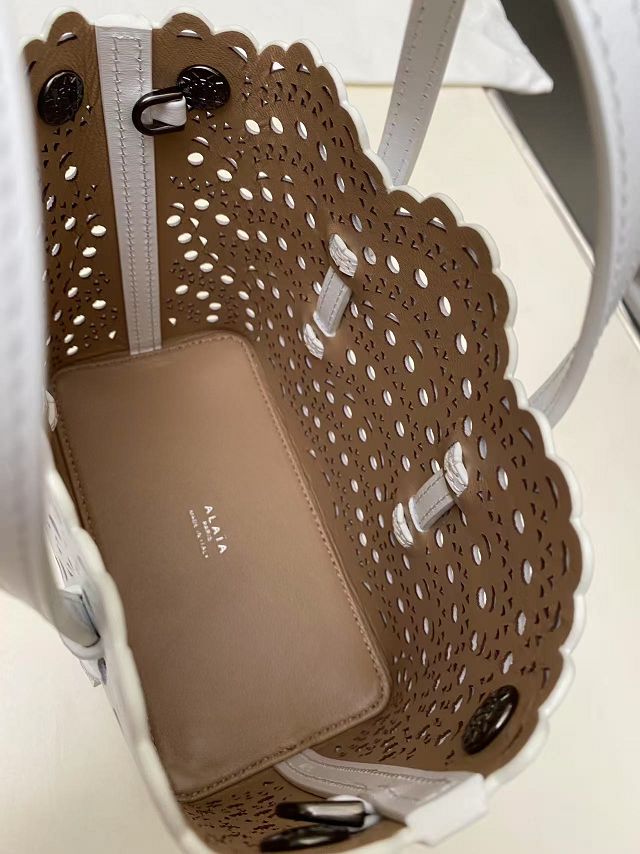 Alaia original vienne wave calfskin mina 20 bag AL0004 white