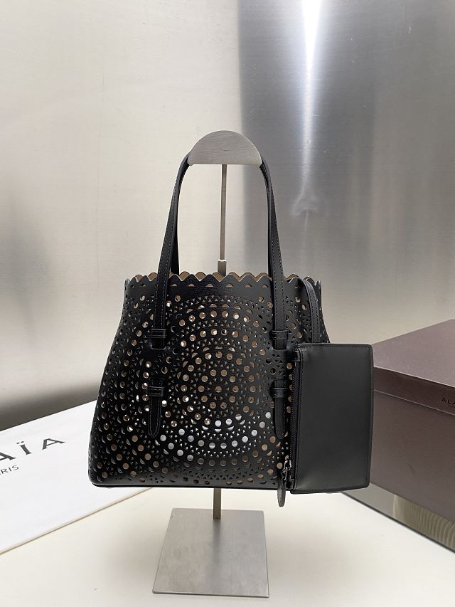 Alaia original vienne wave calfskin mina 25 bag AL0003 black