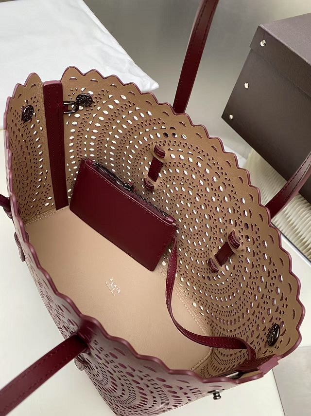 Alaia original vienne wave calfskin mina 25 bag AL0003 bordeaux