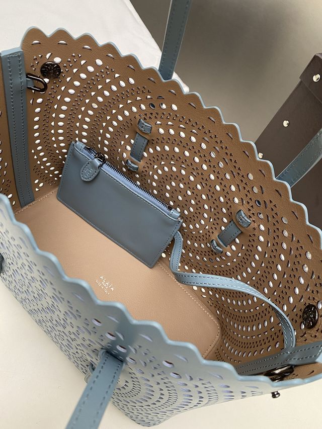 Alaia original vienne wave calfskin mina 25 bag AL0003 light blue