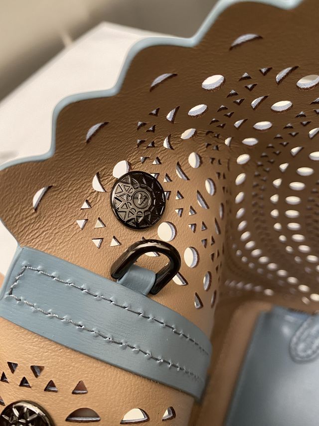 Alaia original vienne wave calfskin mina 25 bag AL0003 light blue