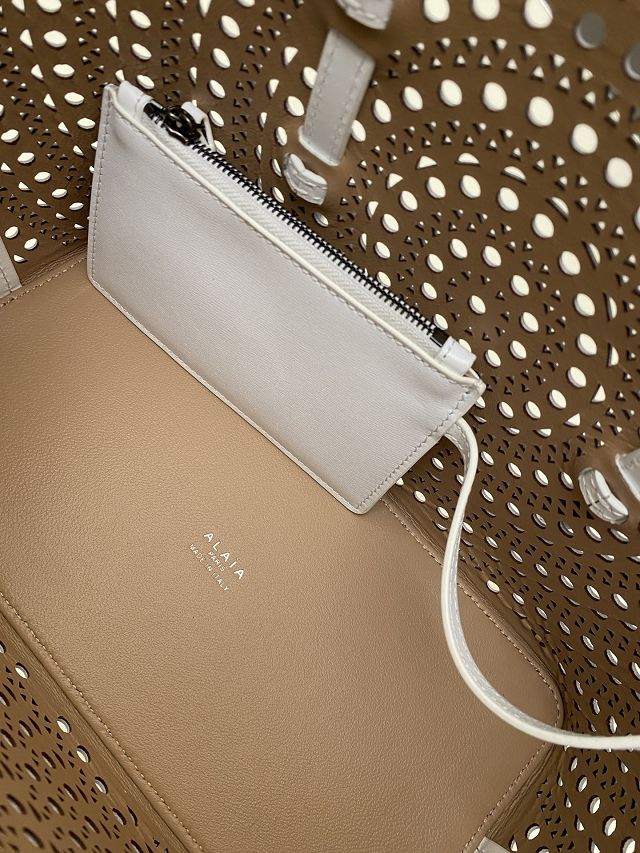 Alaia original vienne wave calfskin mina 25 bag AL0003 white