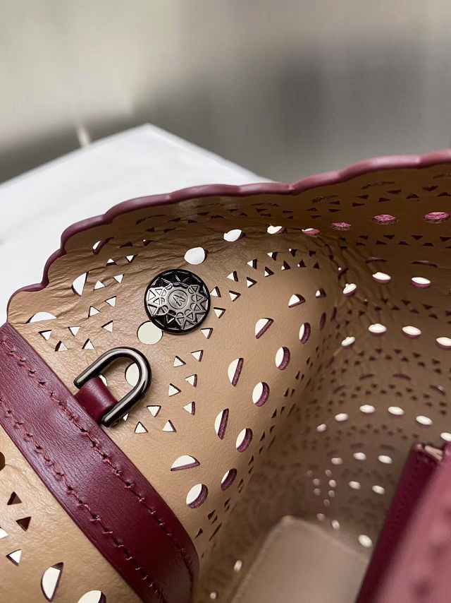 Alaia original vienne wave calfskin mina 32 bag AL0006 bordeaux