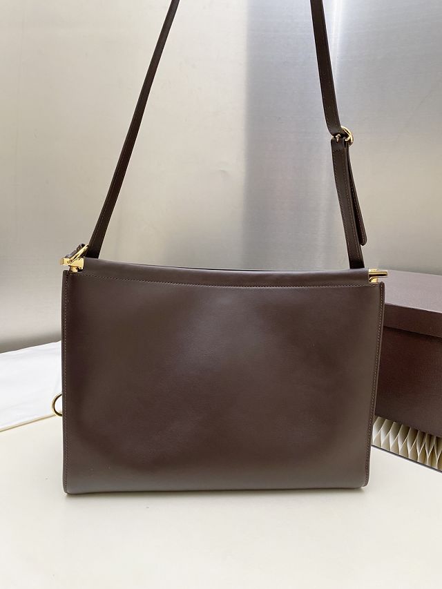 Alaia original calfskin le click medium square bag AL0018 dark brown