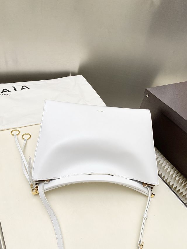 Alaia original calfskin le click medium square bag AL0018 white