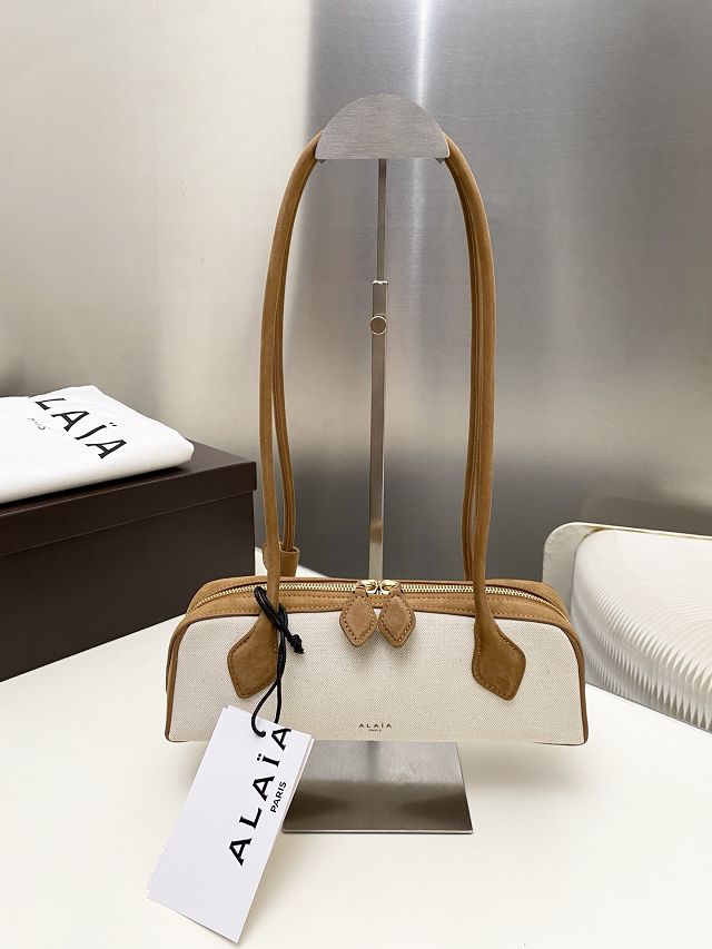 Alaia original canvas le teckel small bag AL0023 brown