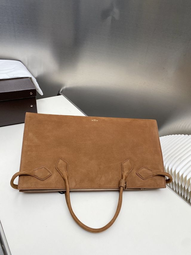Alaia original nubuck calfskin large le teckel tote bag AL0015 brown